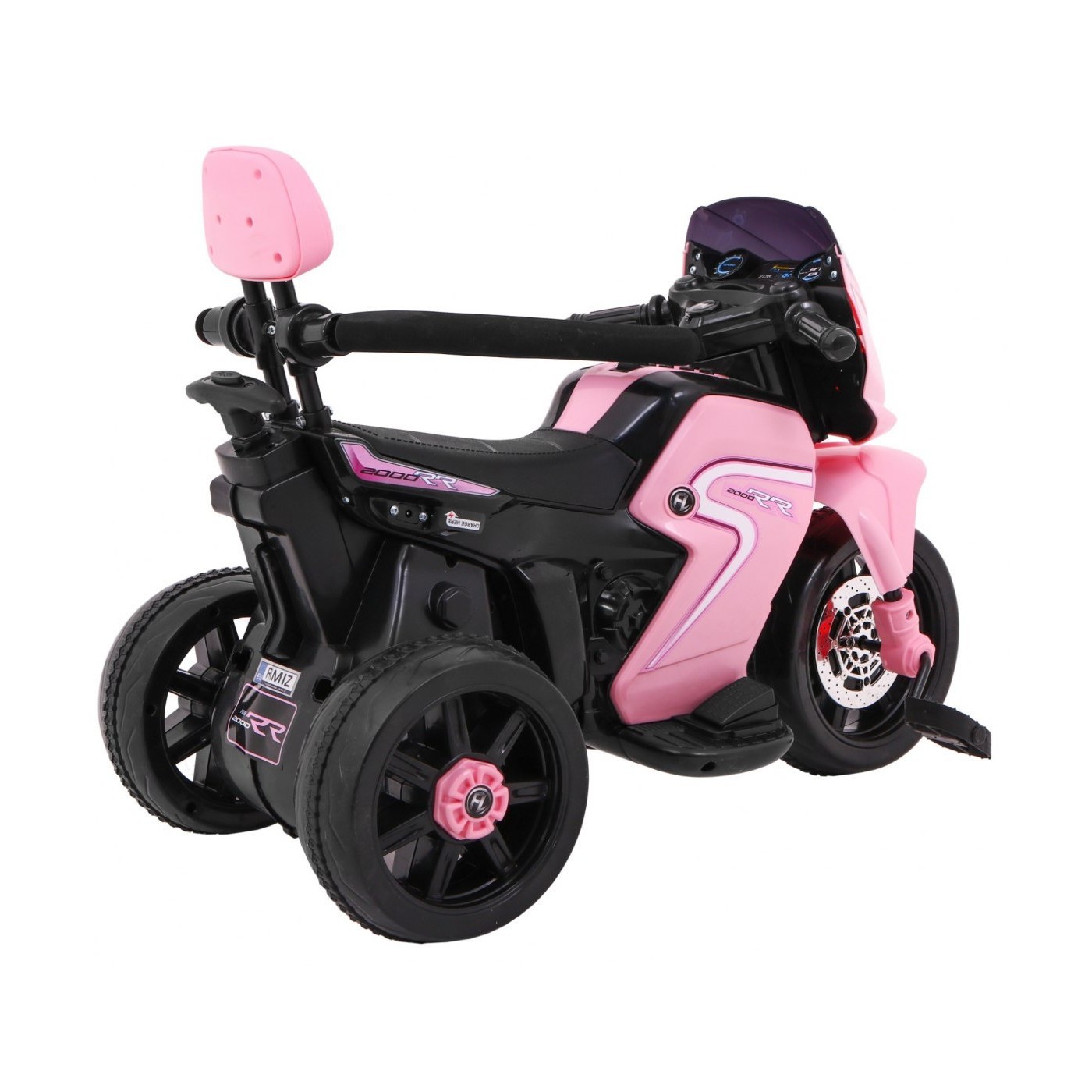 Motorka Bicykel Tlačná rukoväť Ružová