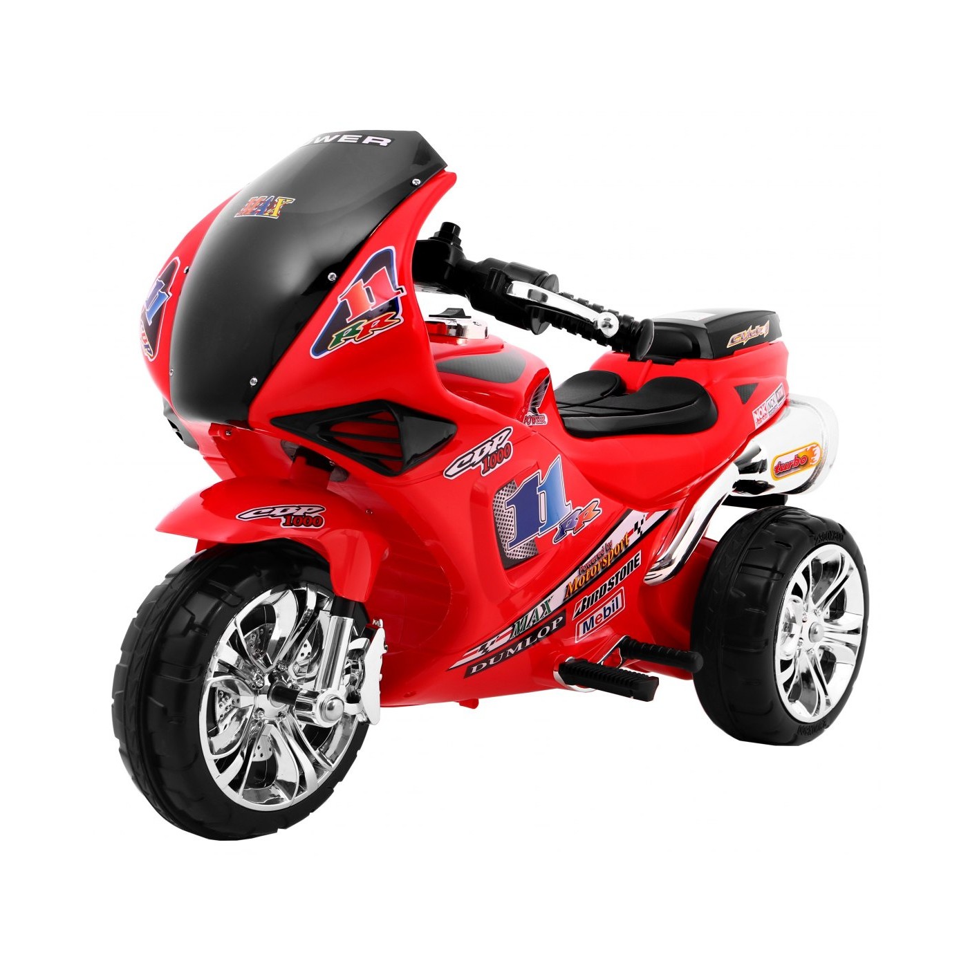 Motorka Trojkolka RR1000 elektrická pre deti Červená + Zvončeky + Svetlá + Úložný priestor