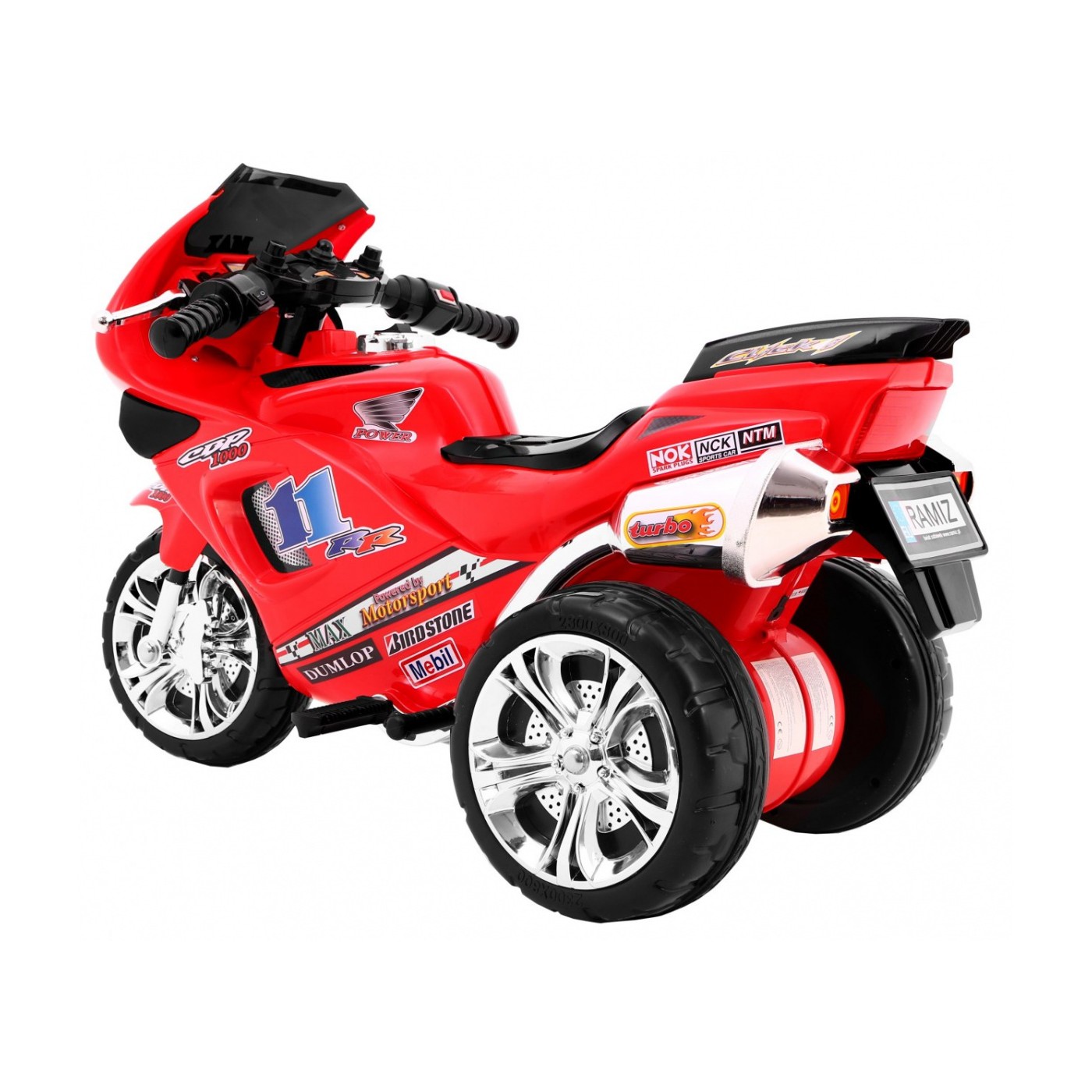 Motorka Trojkolka RR1000 elektrická pre deti Červená + Zvončeky + Svetlá + Úložný priestor