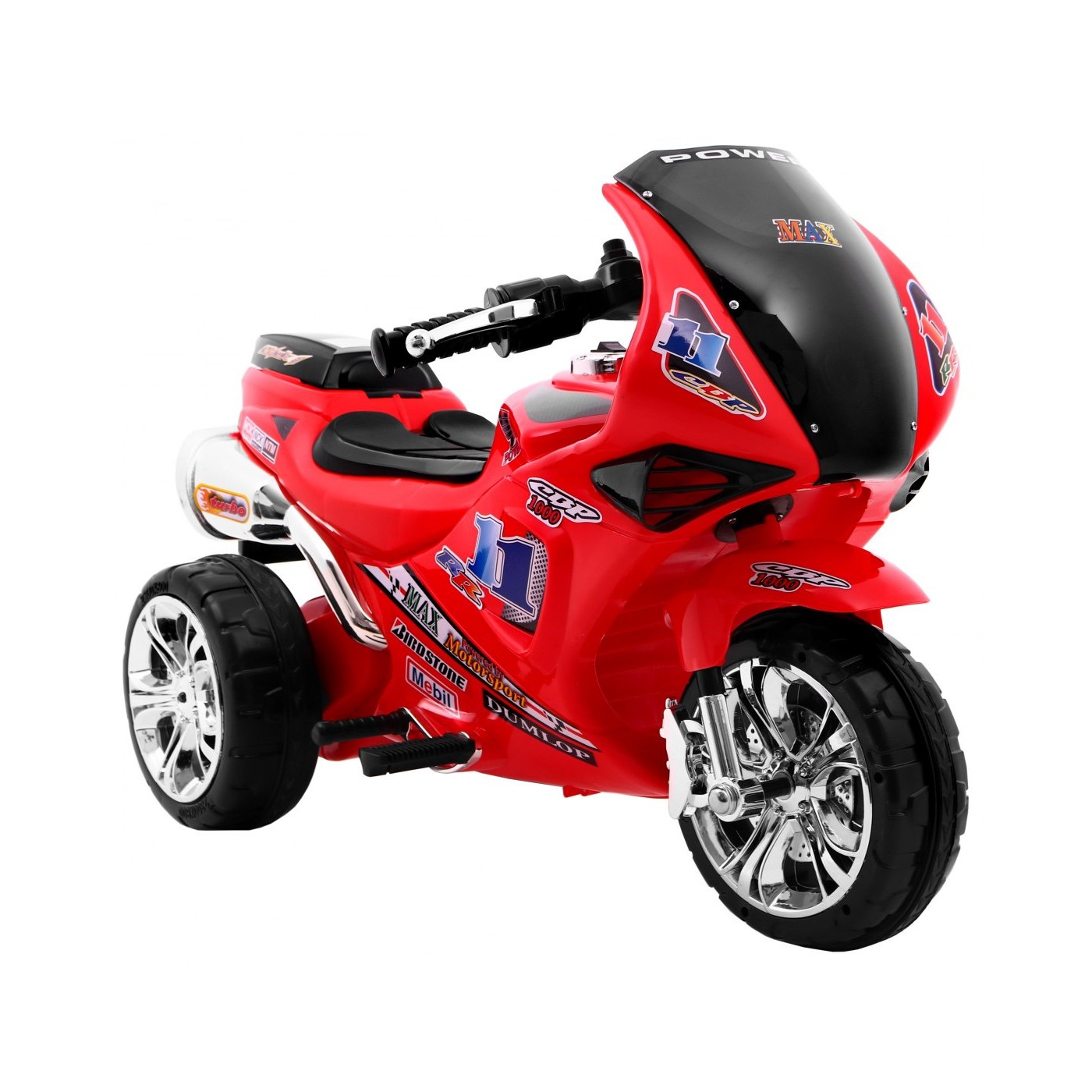 Motorka Trojkolka RR1000 elektrická pre deti Červená + Zvončeky + Svetlá + Úložný priestor