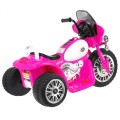 Motorka Chopper na batériu pre deti Ružový + 3 kolesá + Zvuky + Svetlá LED
