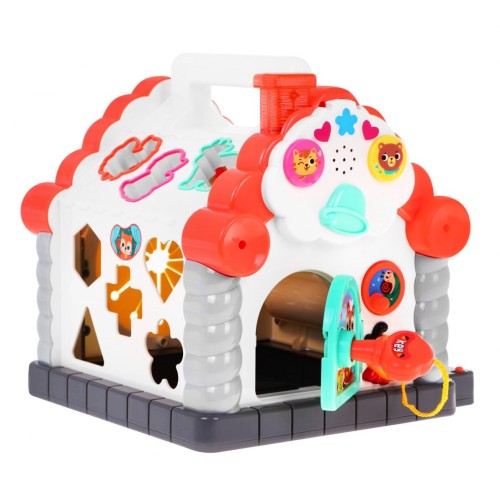 Interaktívny Domček senzorický pre deti 18m+ Hračka pre raný vývoj + Triedič tvarov + Pianíno + Počítadlo