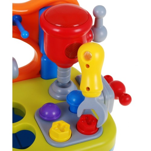 Viacfunkčná Senzorická dielňa pre deti 18m+ Hrkálka + Triedič tvarov + Zvuky Svetlá