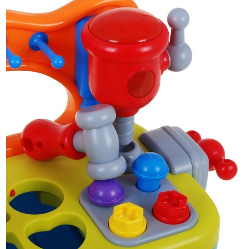 Viacfunkčná Senzorická dielňa pre deti 18m+ Hrkálka + Triedič tvarov + Zvuky Svetlá