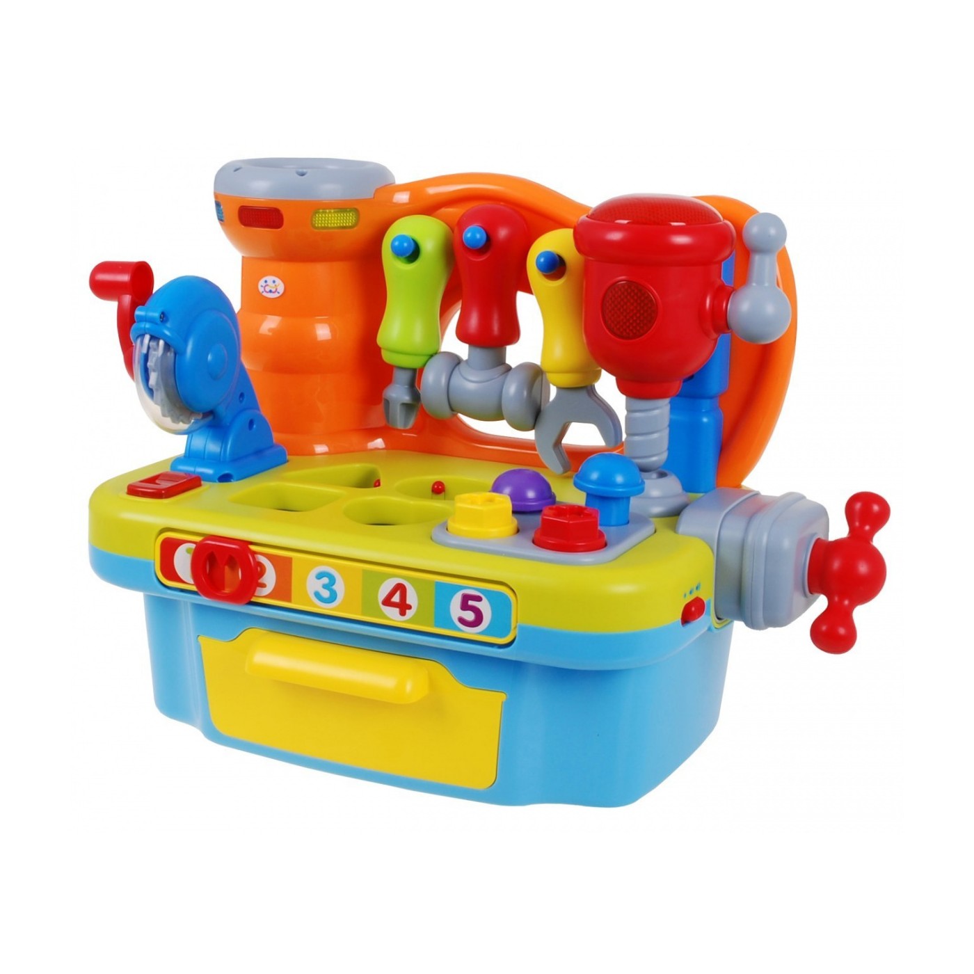 Viacfunkčná Senzorická dielňa pre deti 18m+ Hrkálka + Triedič tvarov + Zvuky Svetlá