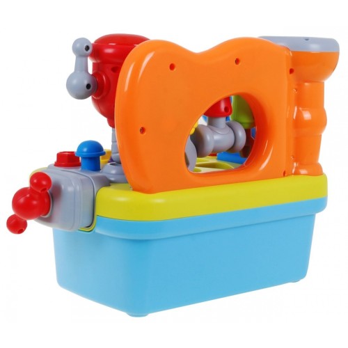 Viacfunkčná Senzorická dielňa pre deti 18m+ Hrkálka + Triedič tvarov + Zvuky Svetlá