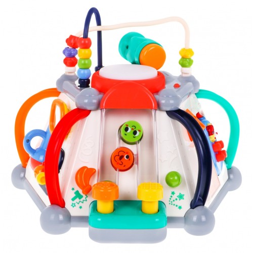 Multikocka senzorická pre deti 18m+ Interaktívne funkcie + 20 mini hračiek + Mikrofón Bubon Volant Prepletanie Akvárium