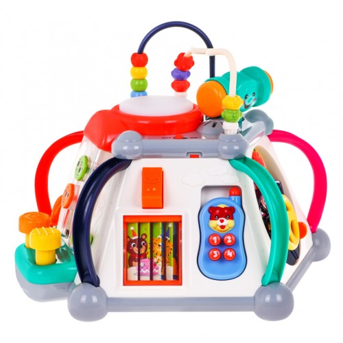 Multikocka senzorická pre deti 18m+ Interaktívne funkcie + 20 mini hračiek + Mikrofón Bubon Volant Prepletanie Akvárium