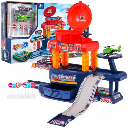 Interaktívna Autoumývareň pre deti 3+ Autíčko meniace farbu + Šmýkačka + Výťah