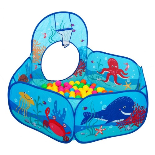 Ihrisko 3v1 pre deti 3+ Stan s tunelom + Suchý bazén + Guličky + Basketbal