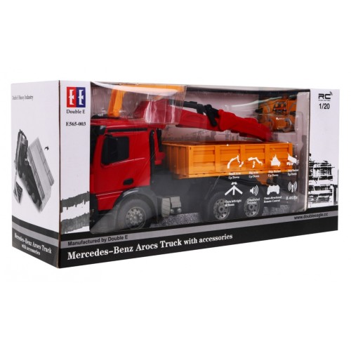 Nákladné auto so Žeriavom HDS pre deti 6+ Mercedes-Benz Arocs Diaľkovo ovládaný 1:20 Pohyblivé časti