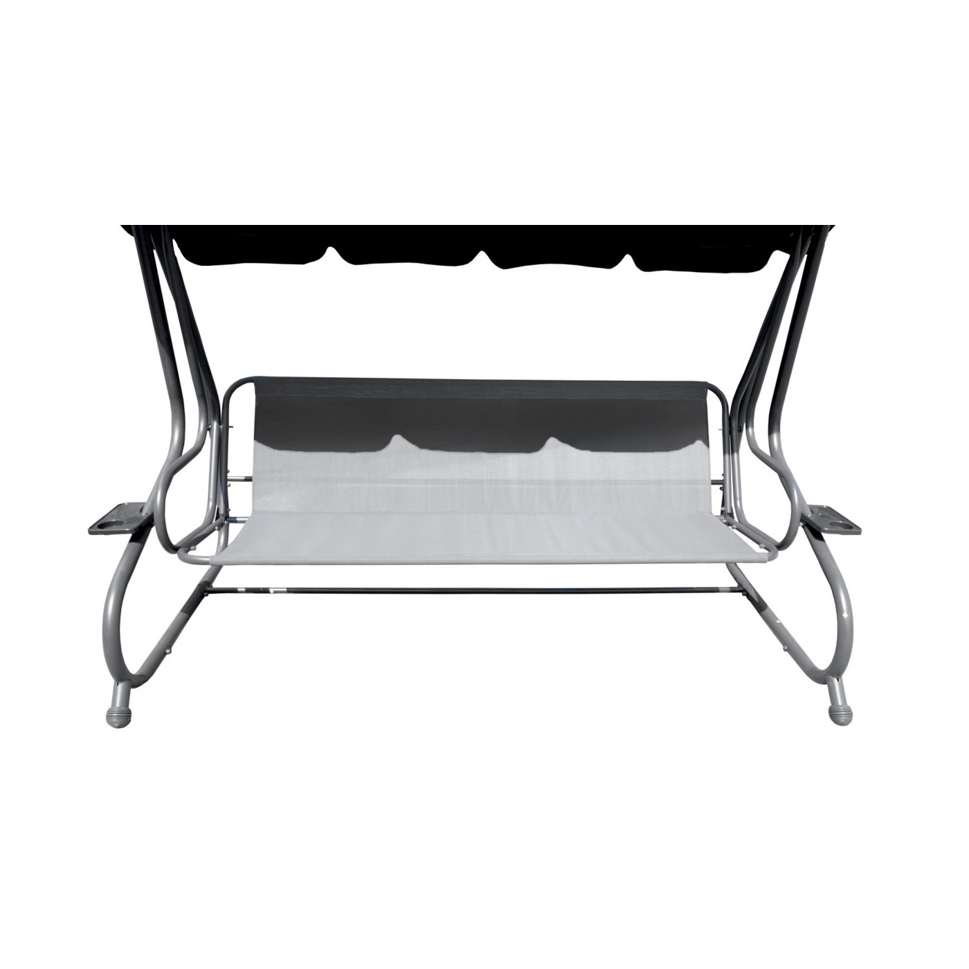 Veľká Záhradná hojdačka 4-os. Hnedá + Textil + Strecha + Nastaviteľné sedadlo + 4 Vankúše