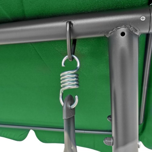 Veľká Záhradná hojdačka 4-os. Zelené Motýle + Textil + Strecha + Nastaviteľné sedadlo + 4 Vankúše