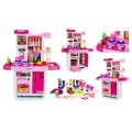 Obrovská ružová Kuchyňa pre deti 3+ Interaktívne horáky + Kohútik s vodou + Zvukový panel + Príslušenstvo