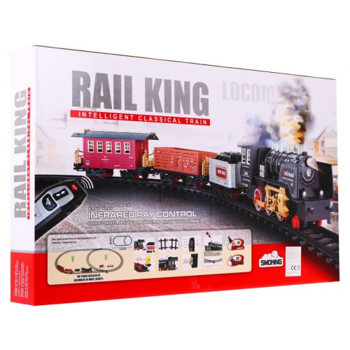Diaľkovo ovládaná Železnica s koľajami pre deti 3+ Funkcia dymu + Zvuky Svetlá