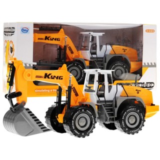 Bager pre deti 3+ Pohyblivá lopata + Otvárateľná kapota + Atrapa motora.