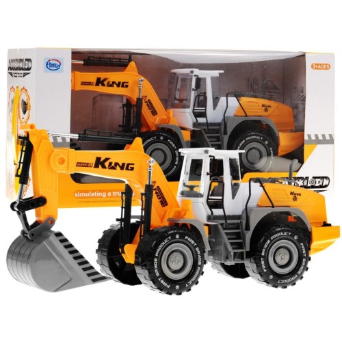 Bager pre deti 3+ Pohyblivá lopata + Otvárateľná kapota + Atrapa motora.