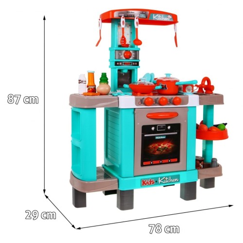 Veľká Kuchyňa pre deti 3+ Interaktívne horáky Svetlá Zvuky + Hrnce + Atrapy jedla