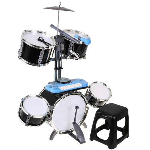 Sada Bicie + mini Klávesnica + Mikrofón pre deti 3+ Mixér páka DJ-a + 5 Bubnov + Svetlá