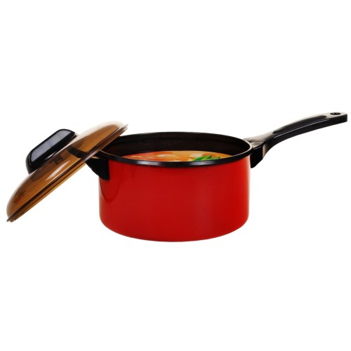 Červená kuchárska sada pre deti 3+ Hrnce + Kuchynské náradia + Napodobeniny jedla 22 ks.