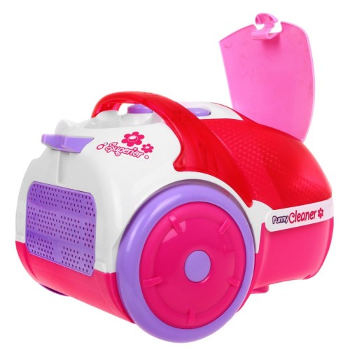 Ružový Vysávač pre deti 3+ Svetelné Zvukové efekty + Funkcia nasávania + Polystyrénové guľôčky