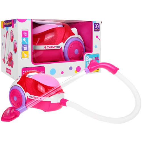 Ružový Vysávač pre deti 3+ Svetelné Zvukové efekty + Funkcia nasávania + Polystyrénové guľôčky