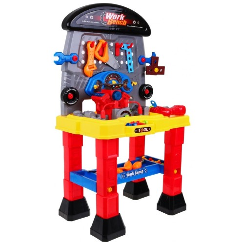 Dielňa s motorom pre deti 3+ Zvuky Svetlá + Náradie + Príslušenstvo + Stolík majstra kutila