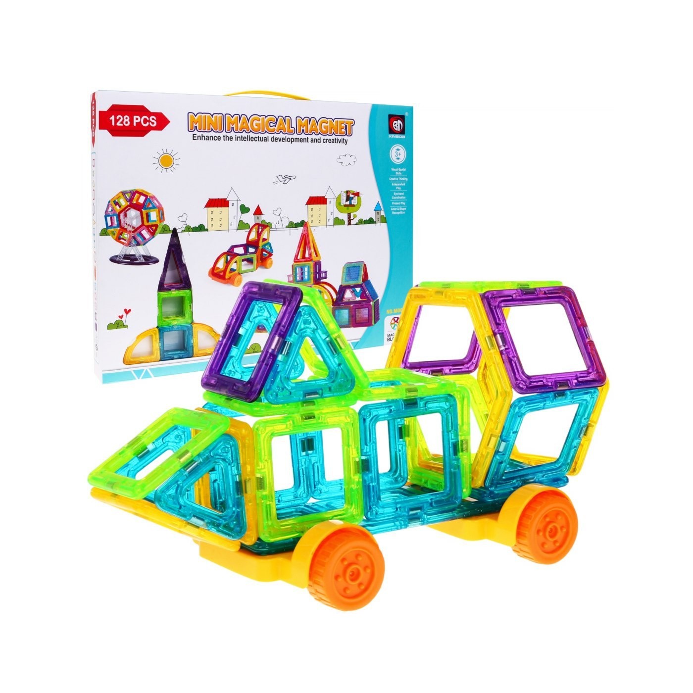 Obrovská Sada Magnetických Kociek 128 ks