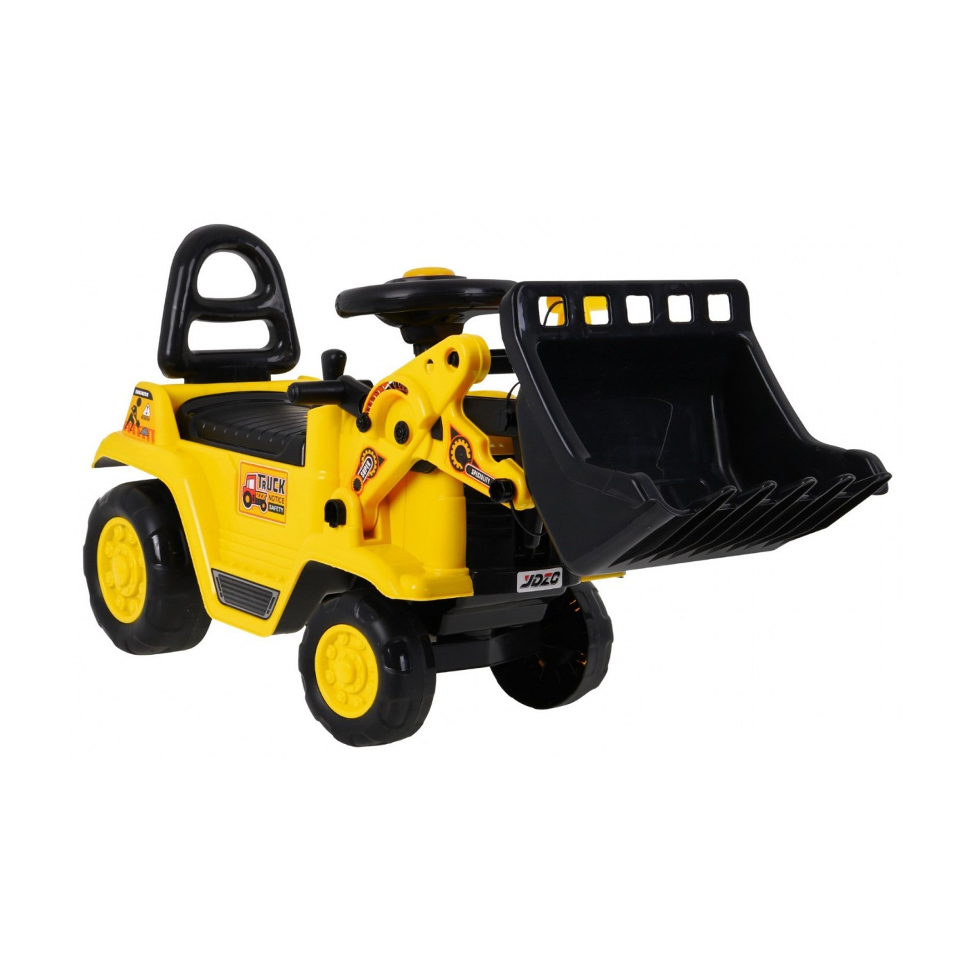 Odrážadlo Tlačná rukoväť Buldozér pre deti + Pohyblivá lopata + Klaxon + Skrytý Nočník + Prilba