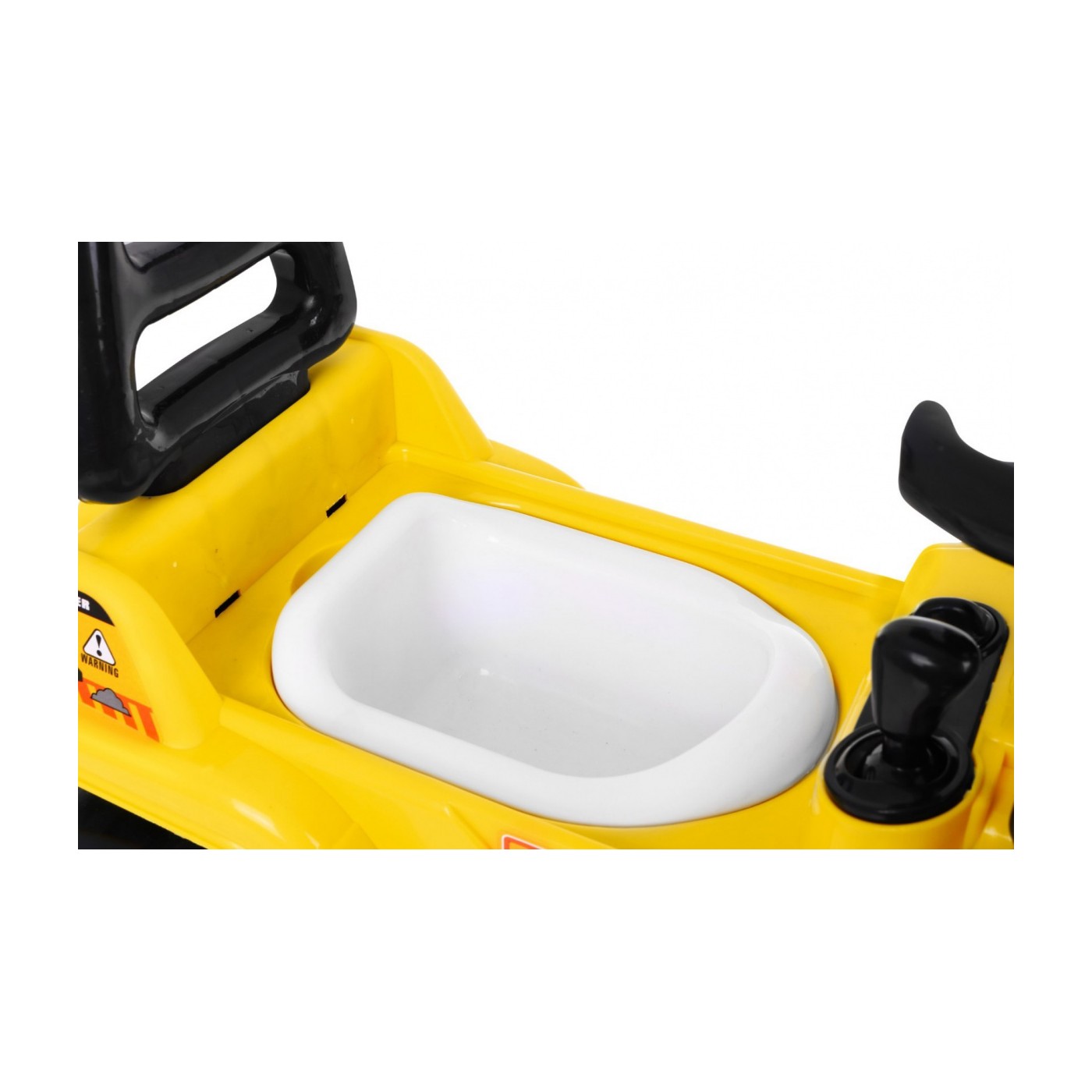 Odrážadlo Tlačná rukoväť Buldozér pre deti + Pohyblivá lopata + Klaxon + Skrytý Nočník + Prilba