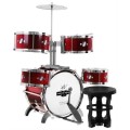 5-bubnové Bicie pre deti 5+ Hudobný nástroj Stolička + Tanier + 2 Palice 9 el.