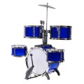 Modré 7-bubnová Bicie pre deti 5+ Stolička + 2 Taniere + 2 Palice 12 el.