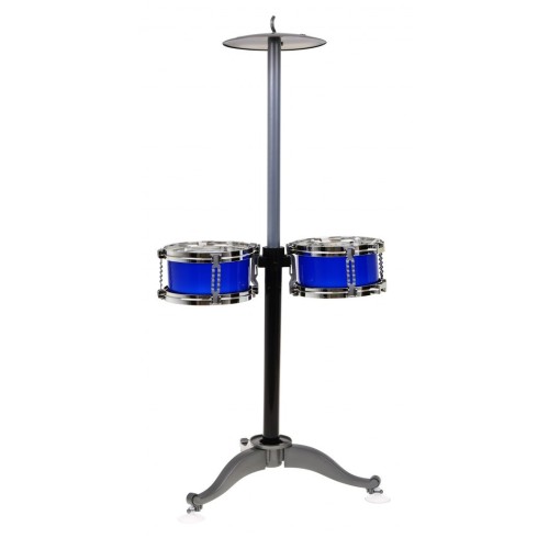 Modré 7-bubnová Bicie pre deti 5+ Stolička + 2 Taniere + 2 Palice 12 el.