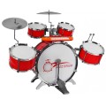 Hudobný súbor Bicie + Klávesnica + Mikrofón pre deti 3+ červený Zvuky Svetlá