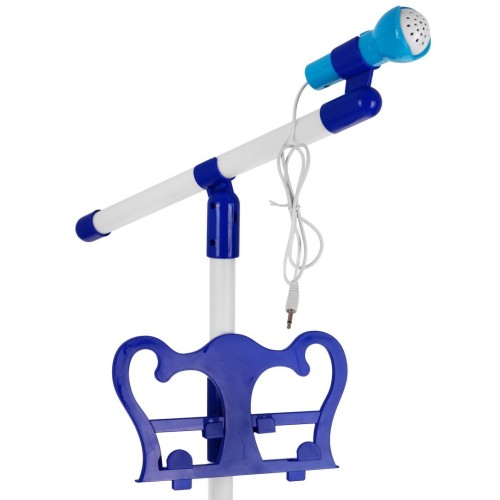 Hudobný súbor Bicie + Klávesnica + Mikrofón pre deti 3+ modrý Zvuky Svetlá