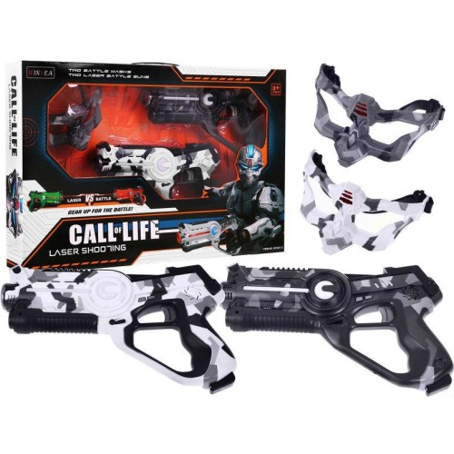 Sada 2 Laserové pištole a 2 Masky pre deti 8+ Laser Tag Moro 4 tímy + 4 druhy zbraní