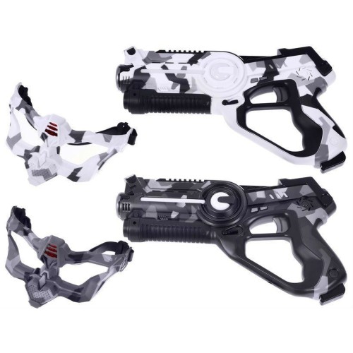 Sada 2 Laserové pištole a 2 Masky pre deti 8+ Laser Tag Moro 4 tímy + 4 druhy zbraní