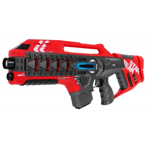 Sada 2 laserových pištolí pre deti 8+ Laser Tag Červený Žltý 4 tímy + 4 druhy zbraní