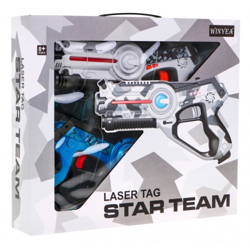 2 Laserové pištole pre deti 8+ Laser Tag 4 tímy + 4 druhy zbraní + Interaktívne funkcie
