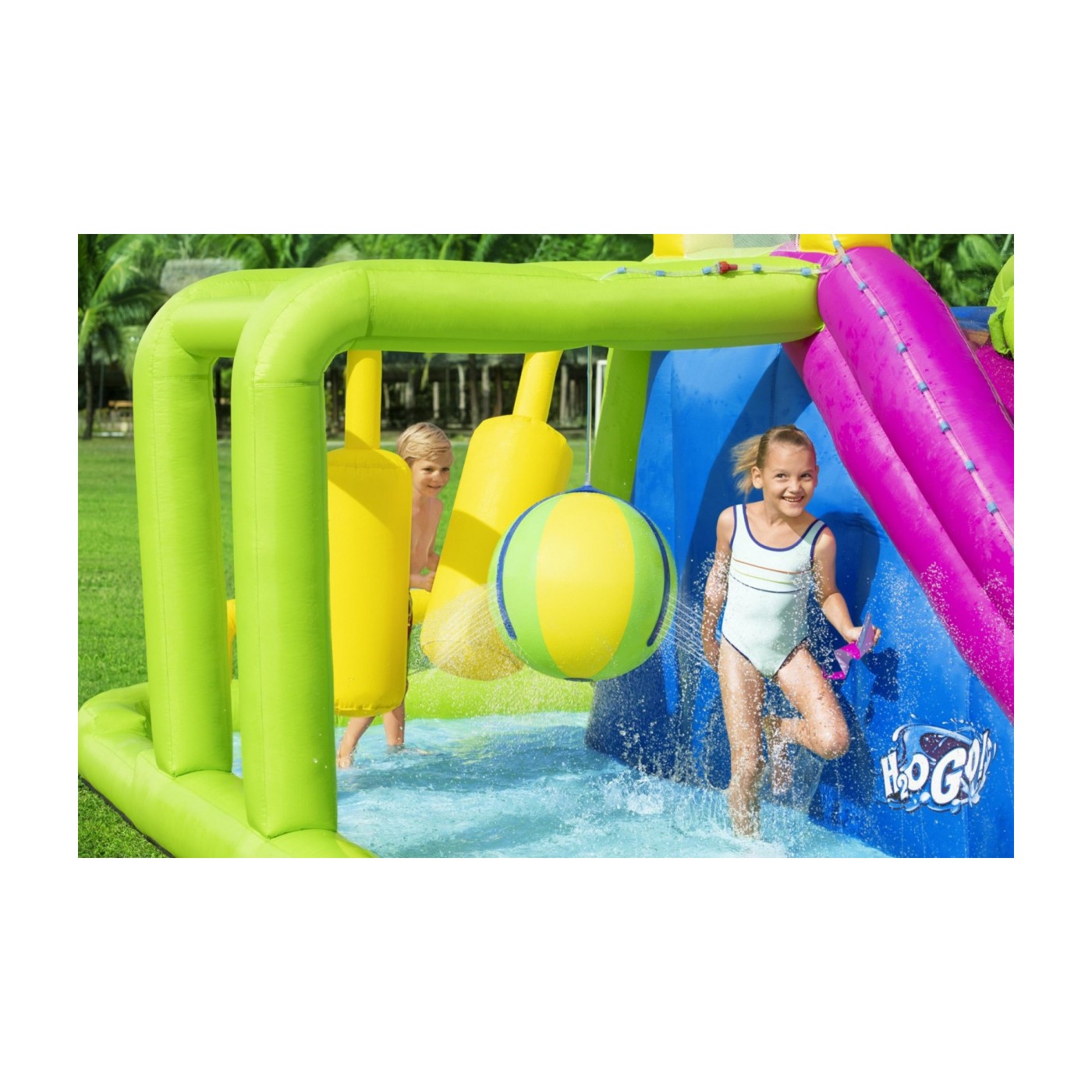 Mega Vodný park zábavy pre deti 5+ BESTWAY Prekážková dráha + Šmýkačka +Striekajúca voda