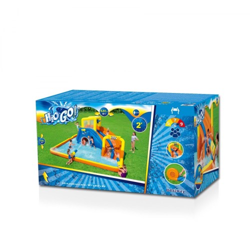 Vodný park zábavy pre deti 5+ BESTWAY Šmýkačka + Basketbal + Tunel + Striekajúca voda