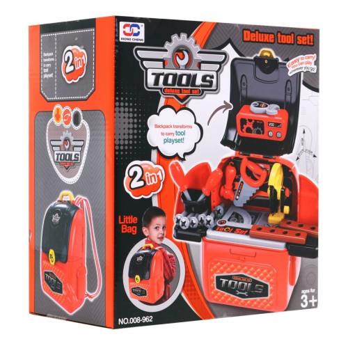 Batoh Dielňa 2v1 pre deti 3+ Prenosná sada majstra + Nástroje + Príslušenstvo