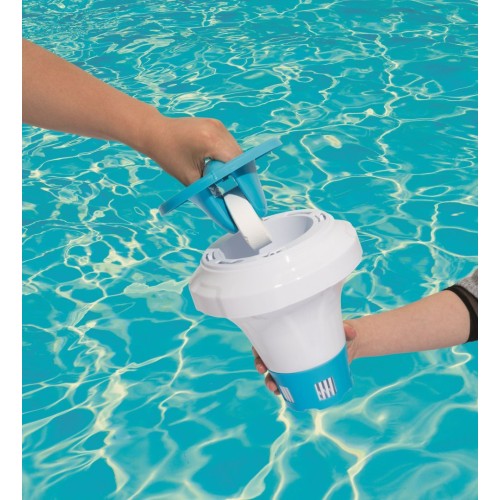 Dávkovač chemikálií s integrovanou rukavicou Plavák bazénový ChemGuard BESTWAY