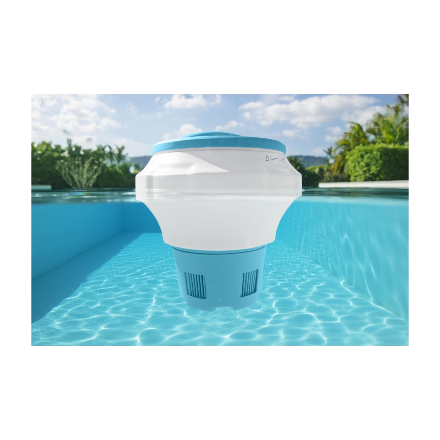 Bazénový plavák Dávkovač chemikálií s integrovanou rukavicou ChemGuard Glove BESTWAY