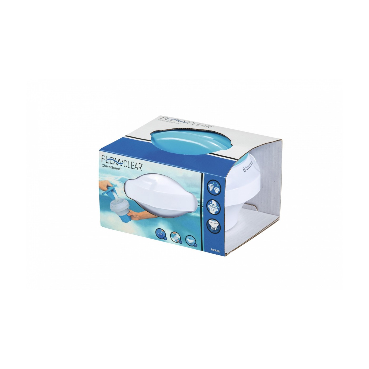 Bazénový plavák Dávkovač chemikálií s integrovanou rukavicou ChemGuard Glove BESTWAY