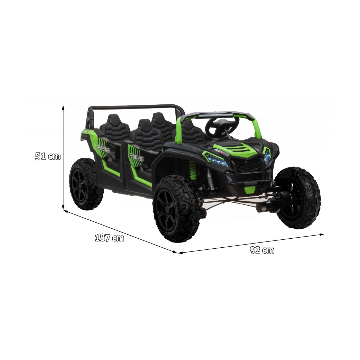 Vozidlo 4-miestne Buggy ATV RACING UTV2000 Zelený