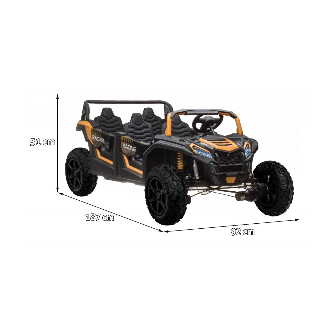 Vozidlo 4-miestne Buggy ATV RACING UTV2000 Zlatý