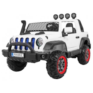 Terénne auto AllRoad pre 2 deti Biely + Pohon 4x4 + Ovládač + Pomalý štart + MP3 LED