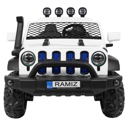 Terénne auto AllRoad pre 2 deti Biely + Pohon 4x4 + Ovládač + Pomalý štart + MP3 LED