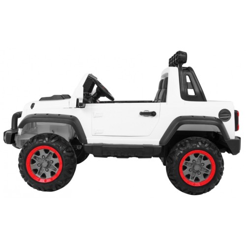 Terénne auto AllRoad pre 2 deti Biely + Pohon 4x4 + Ovládač + Pomalý štart + MP3 LED